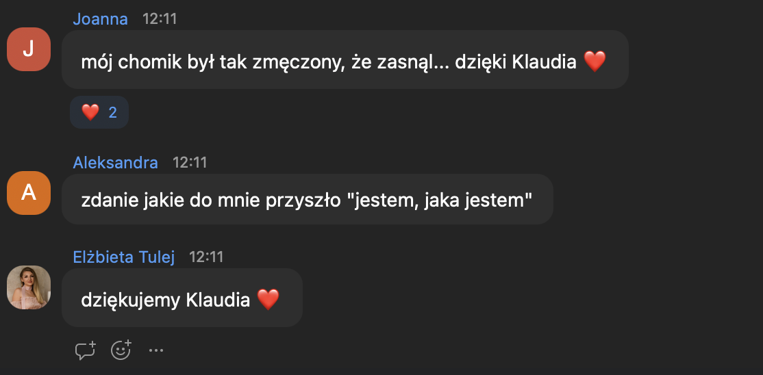 Opinia uczestniczki wydarzenia